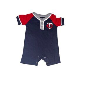 Minnesota Twins Baby Romper 12M Genuine Merchandise Navy/Red 100% Cotton Short S